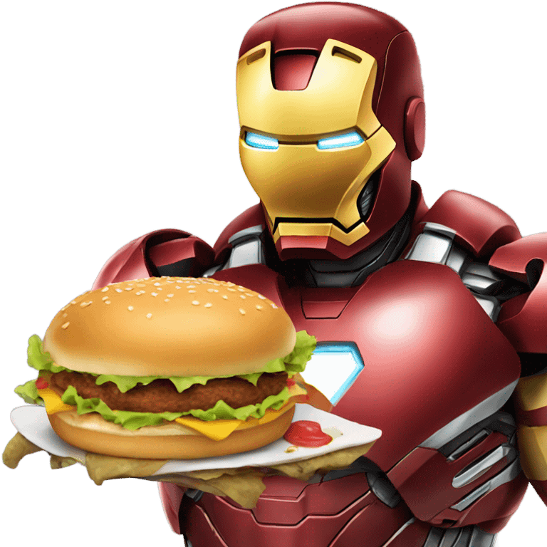 Iron man eating burger  emoji