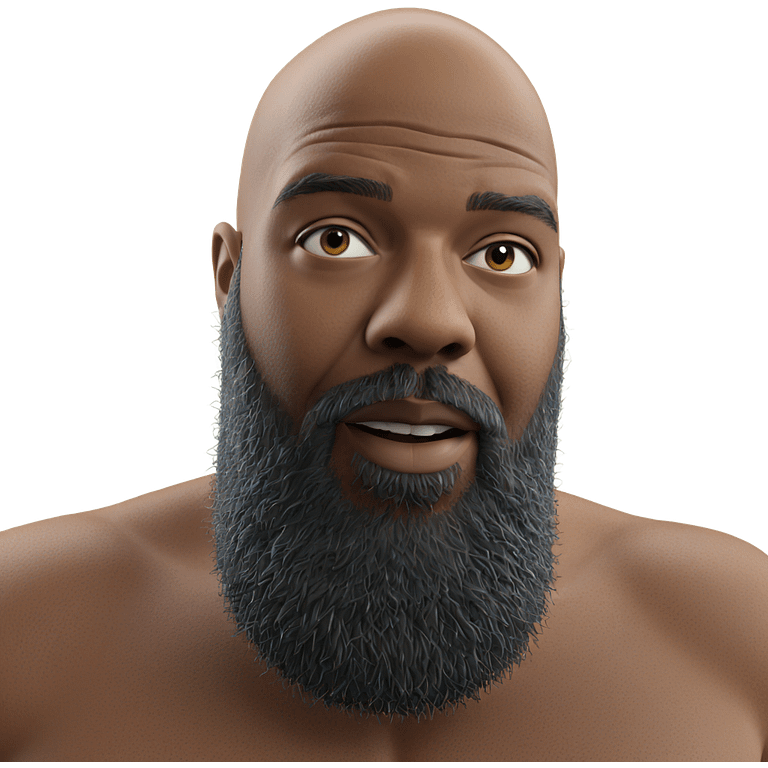 bald male with beard emoji