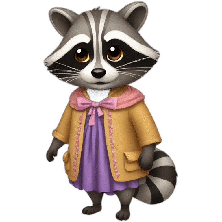 raccoon wearing a frock emoji