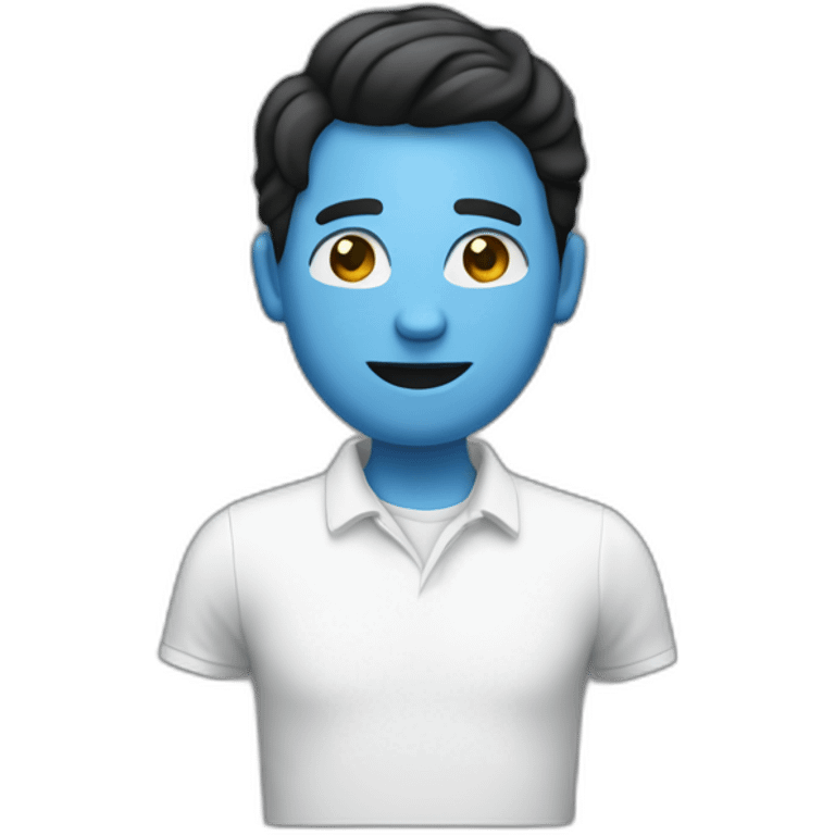 a guy with a miniature earth as a head without any facial features. the guy is wearing a layered black and white shirt jeans and plain white shoes emoji