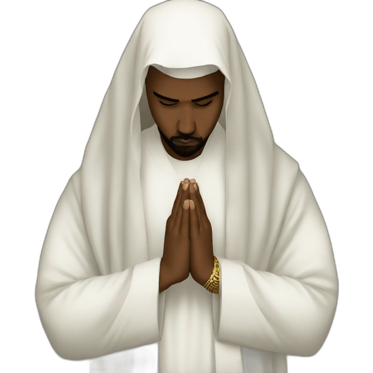 Kanye West praying Islamic prayer emoji