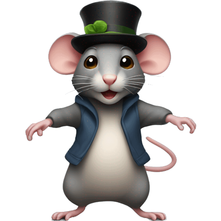 Rat with a hat dancing  emoji