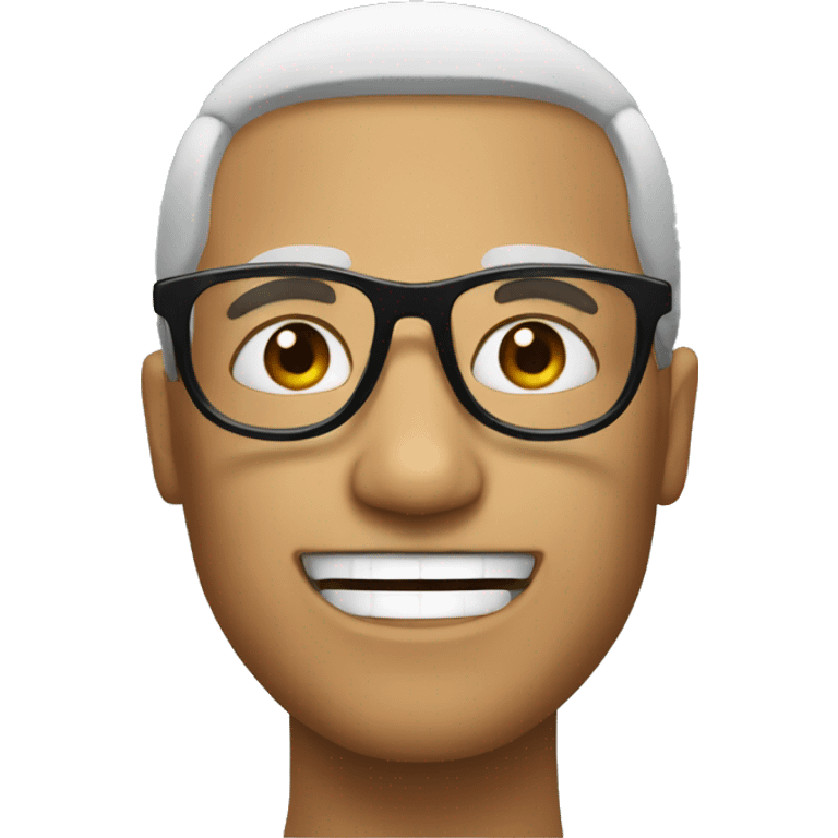 a emoji with sleek black glasses emoji