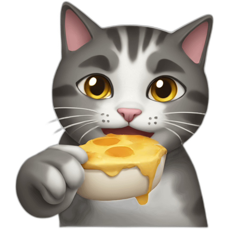 Cat eating a food emoji