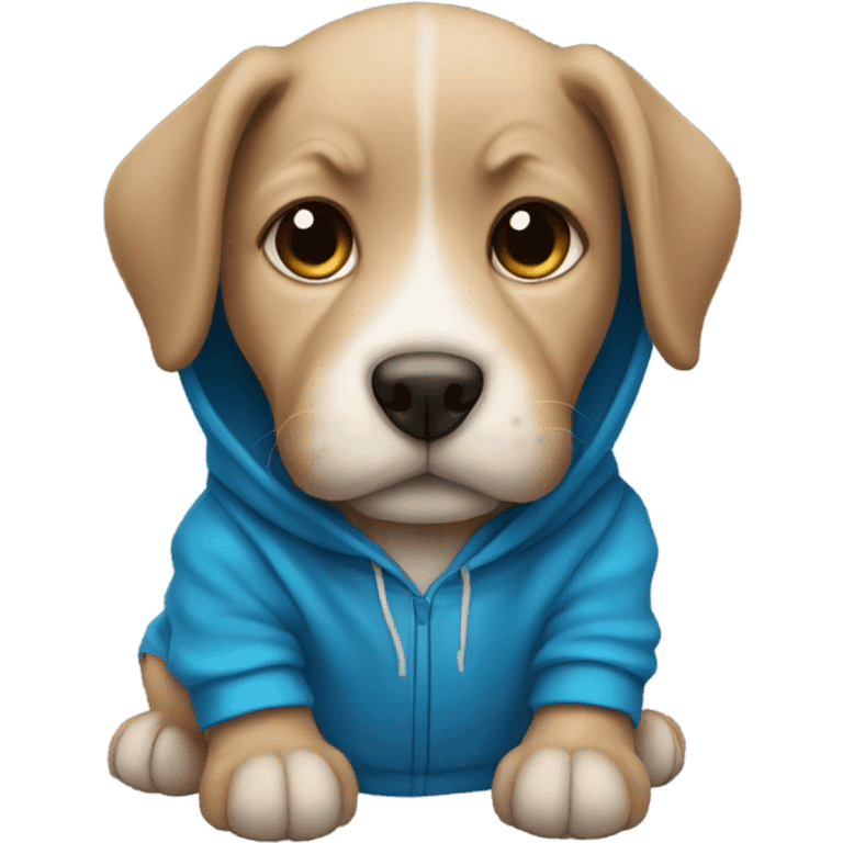 Puppy dog with a blue hoodie emoji