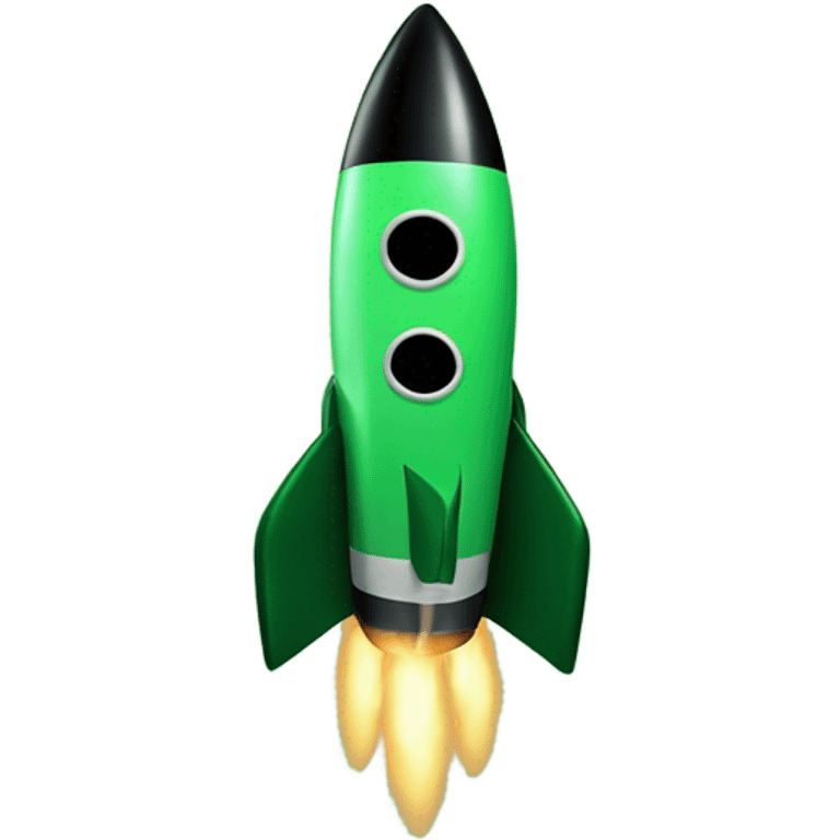 green and black rocket ship emoji