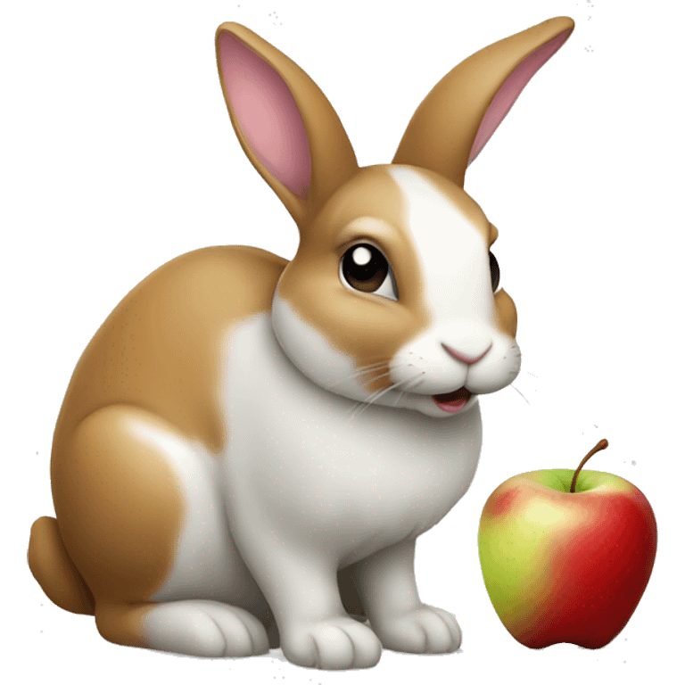 Bunny eating apple emoji