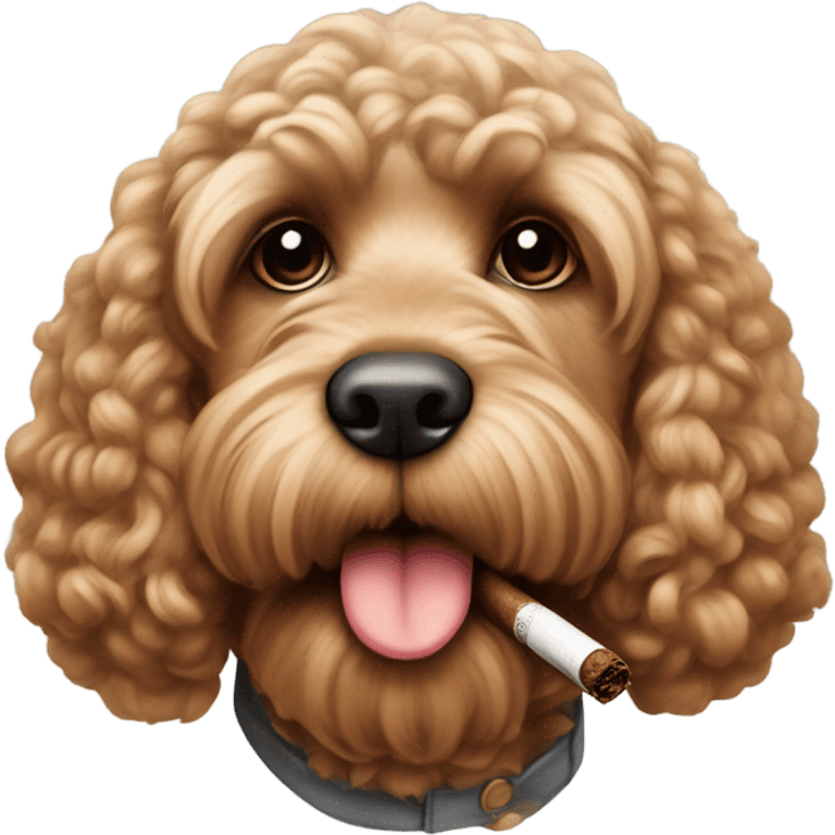 Cockapoo smoking a cigar  emoji