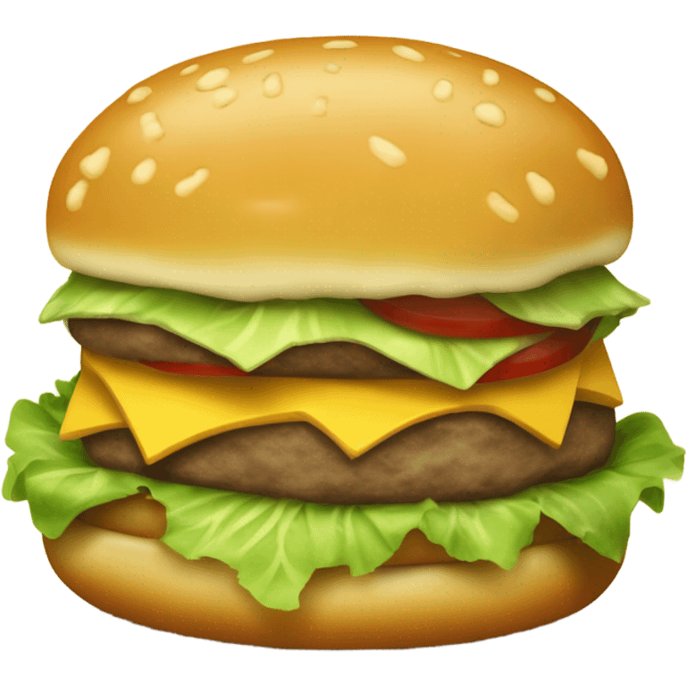 Generate a sleepy cheeseburger emoji with droopy eyes, a tiny yawn, and a slightly messy look. emoji