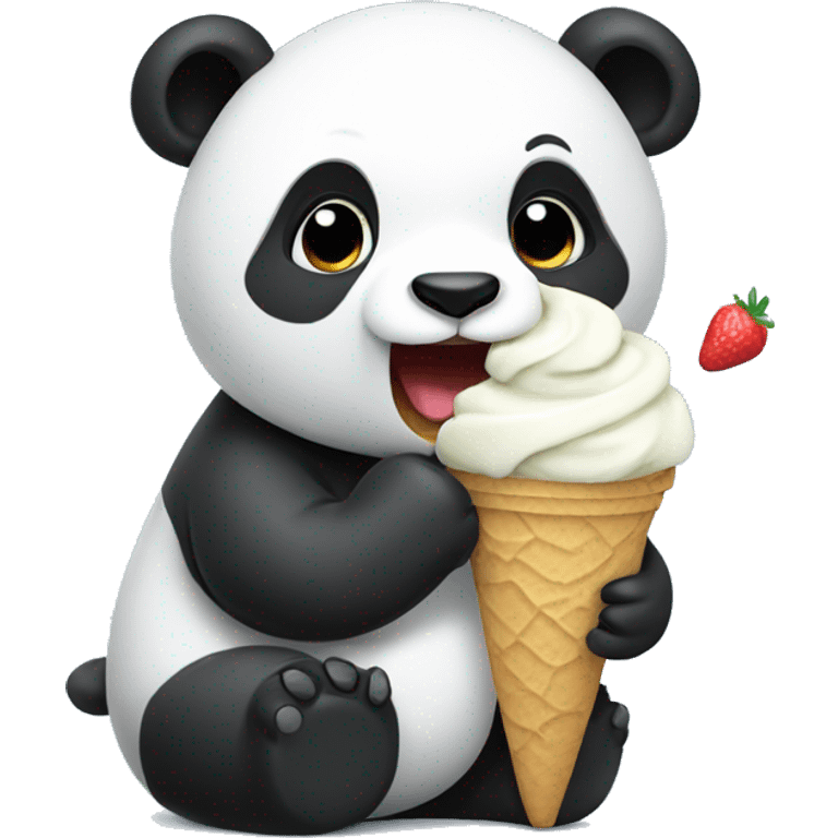 Panda eating ice cream emoji