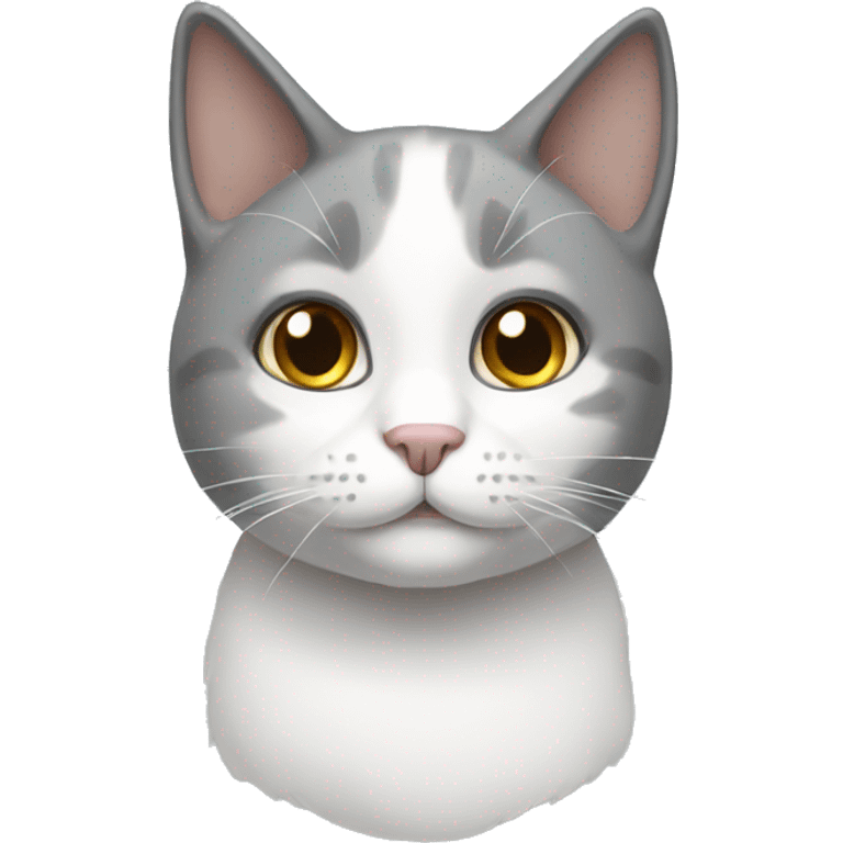 Gray and white cat emoji