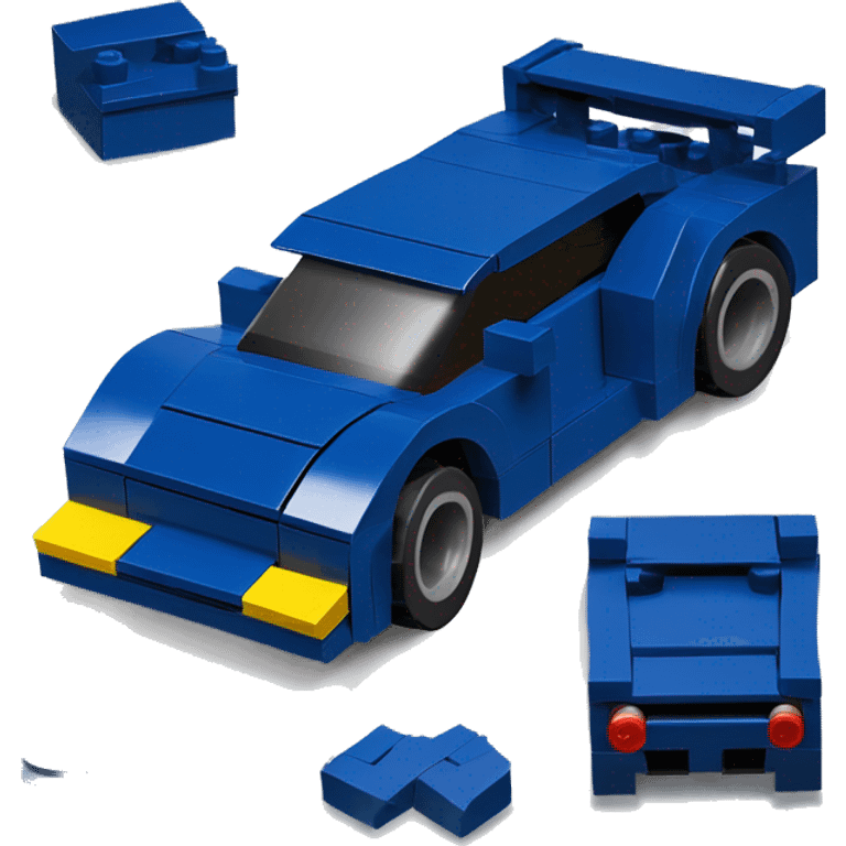 Lego wide-body dark blue Cardstock Papercraft fr-s racecar emoji