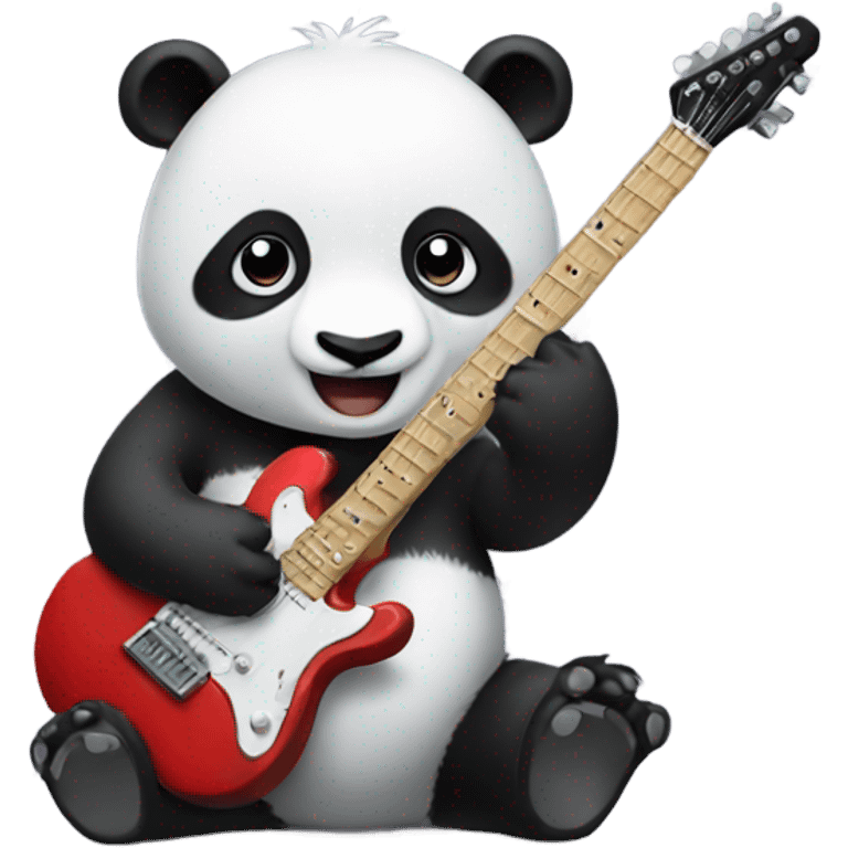 Panda playing electric guitar emoji