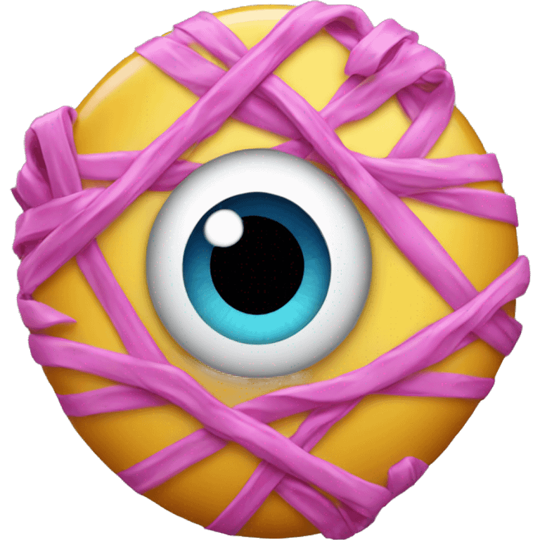 A wrapped candy that looks like an eye  emoji