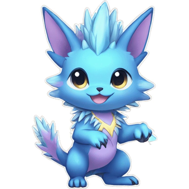 Anthro Scalie Spiky Cool Edgy Magical Shiny Colorful Pastel Sparkle Anime-style Chibi Fantasy-Animal-Fakémon-Pokémon-Hybrid Fur Sona Aesthetic Full Body emoji