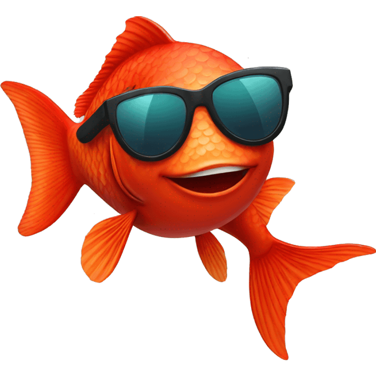 Red fish with sunglasses emoji