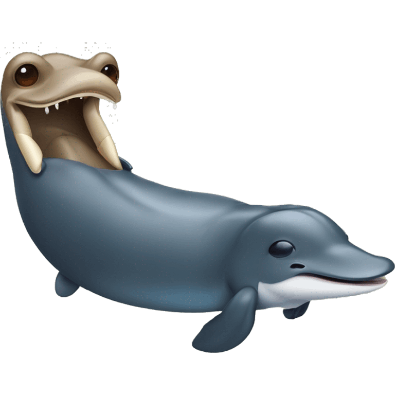 Duckbilled platypus with a whale giggling emoji