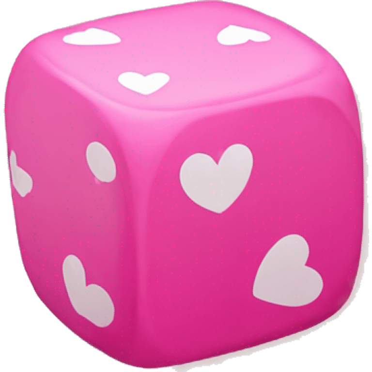 Pink dice with hearts emoji