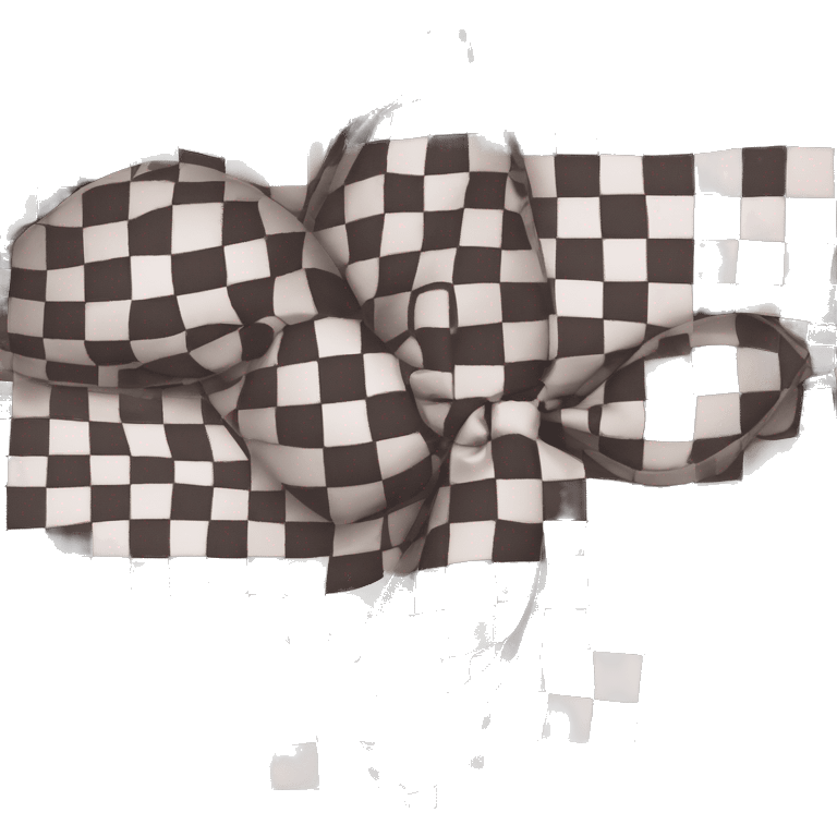 checkered print bow emoji