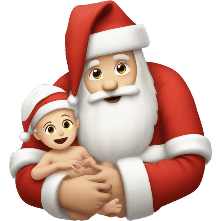 santa and a baby  emoji