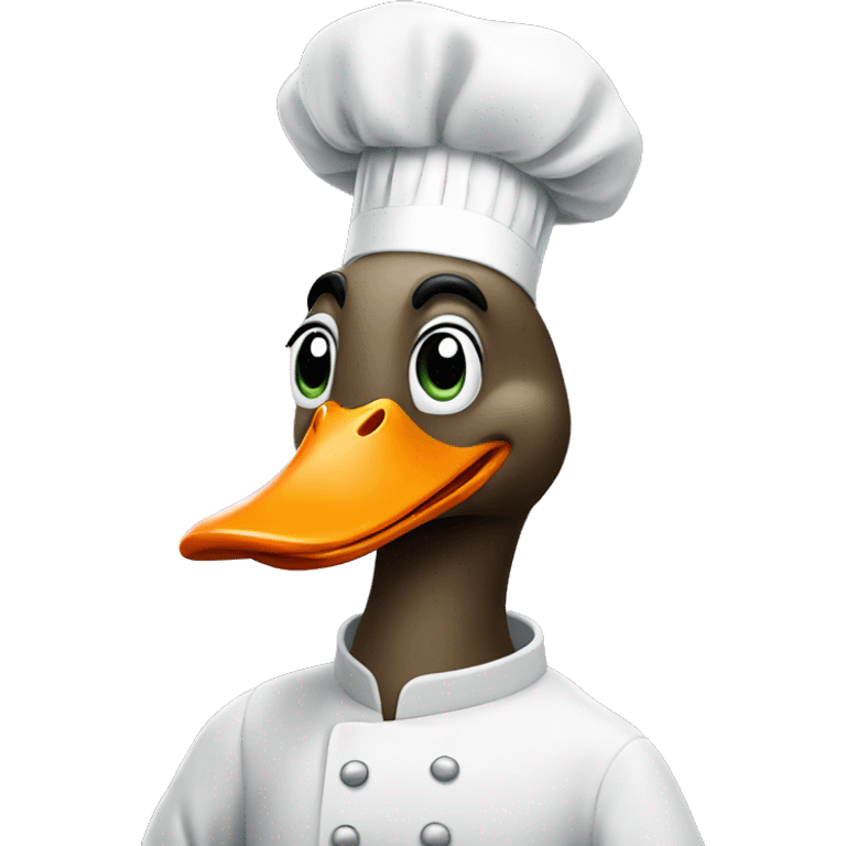 Goose with a multicoloured chef hat emoji