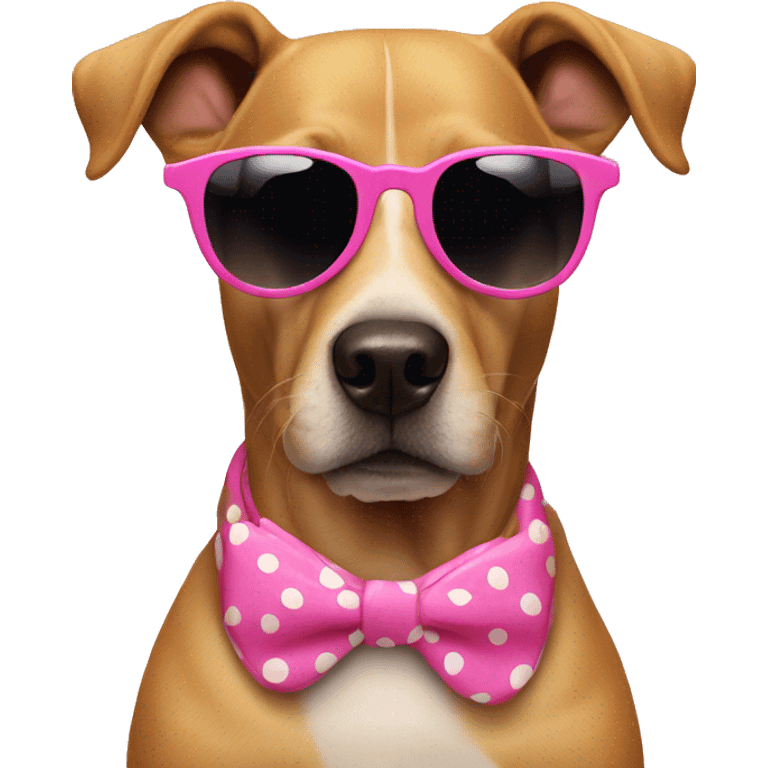 Dog with pink dots & Sunglasses emoji