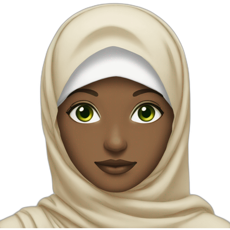 hijabi green eyes emoji