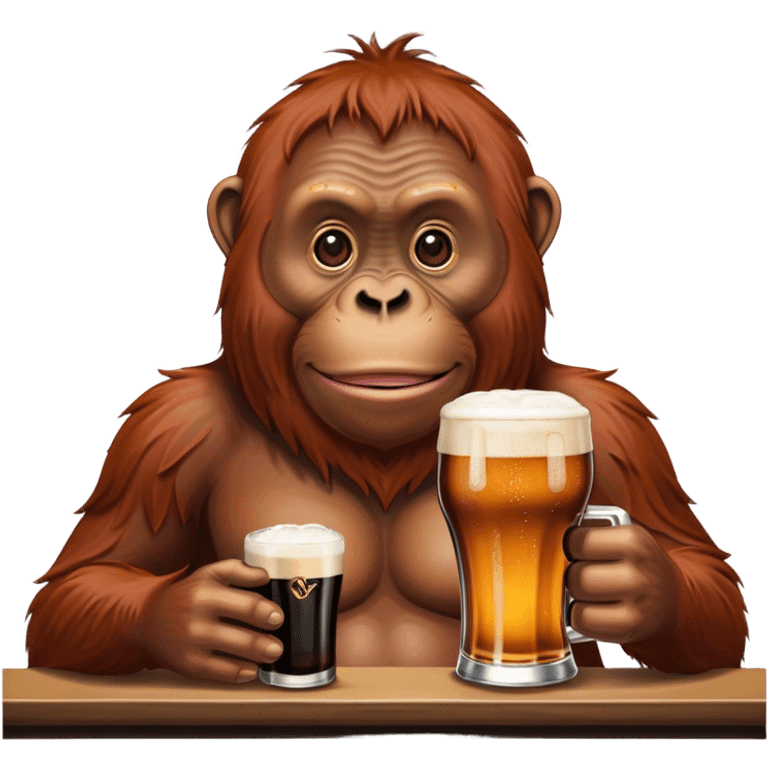 orangutan drinking a pint of guinness emoji