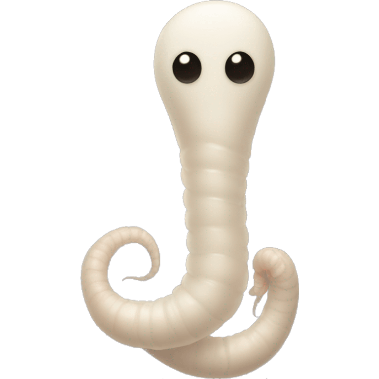 an intestinal worm, faceless, white rather small  emoji