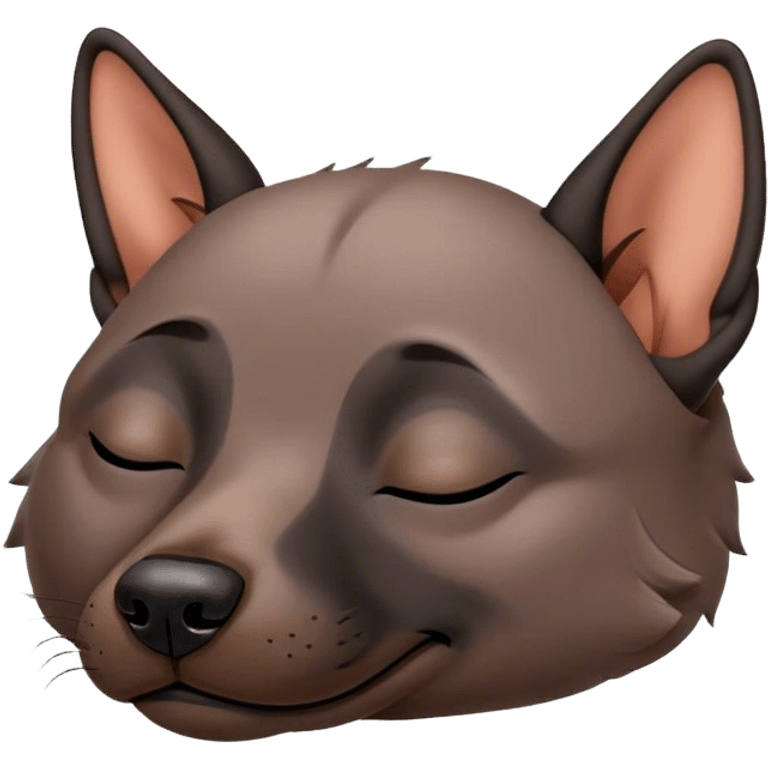 Meme-Worthy Cute Sleeping Xoloitzcuintle dog Portrait Emoji, Head resting peacefully with a contented smile, showcasing a sleek, muscular build with smooth, hairless ebony skin and gently relaxed wrinkles, eyes shut in a serene nap, Simplified yet hilariously adorable features, highly detailed, glowing with a soft, drowsy light, high shine, relaxed and utterly lovable, stylized with an air of playful laziness, bright and heartwarming, soft glowing outline, capturing the essence of a comically sleepy guardian, so meme-worthy it feels like it could instantly become the next viral sensation of adorable slumber! emoji