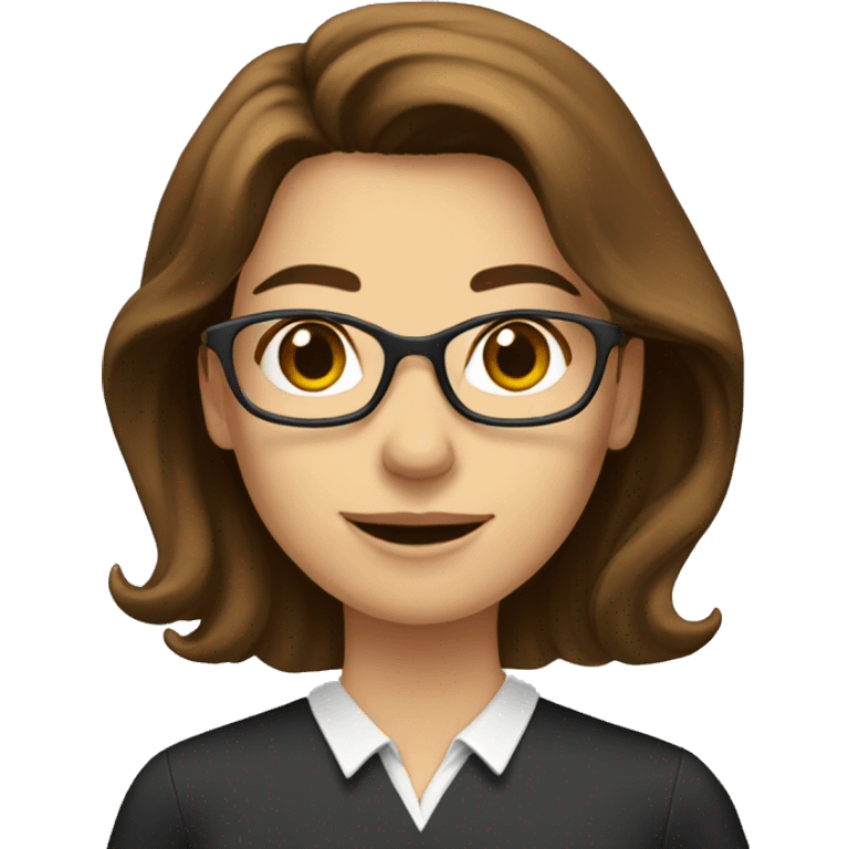 woman teacher with blackboard behind her brown hair emoji