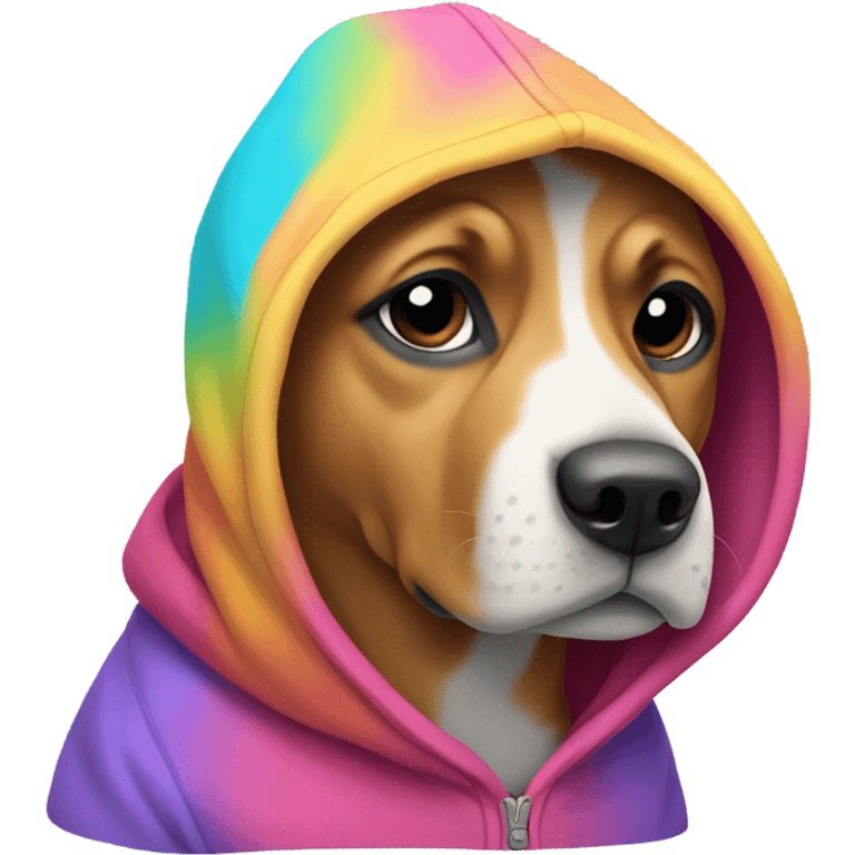 Dog wearing hoodie emoji