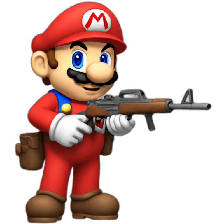 Mario with a rifle emoji