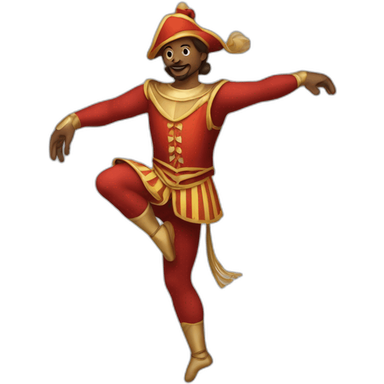 medieval circus acrobat doing a pirouette emoji