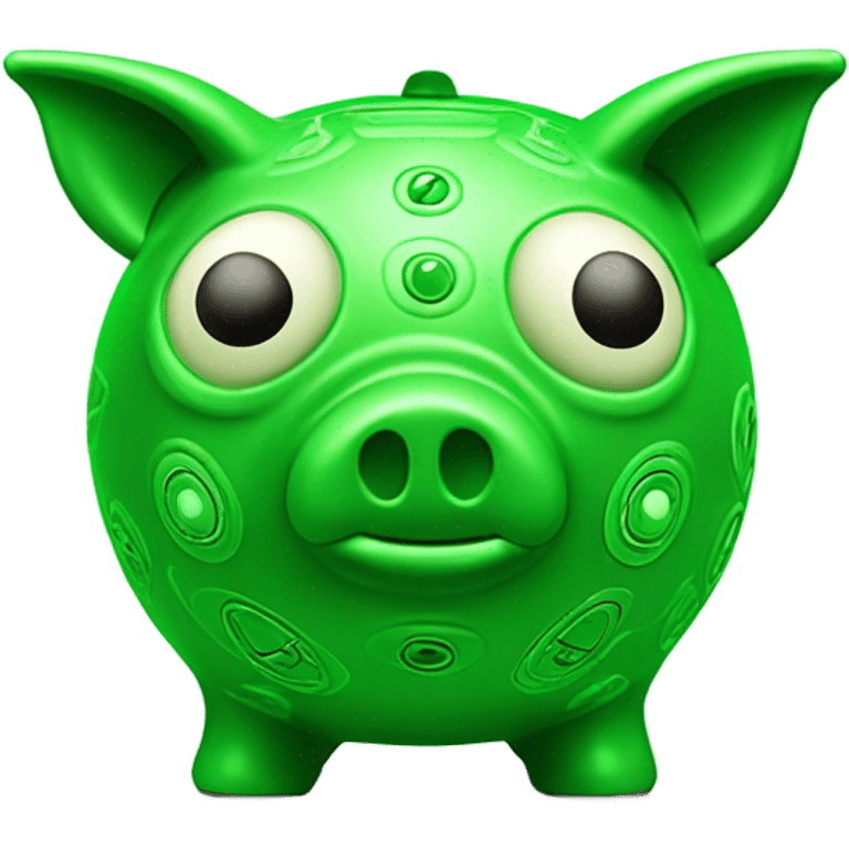 alien green piggy bank money  emoji