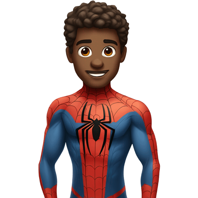 Spider man standing like a hero emoji