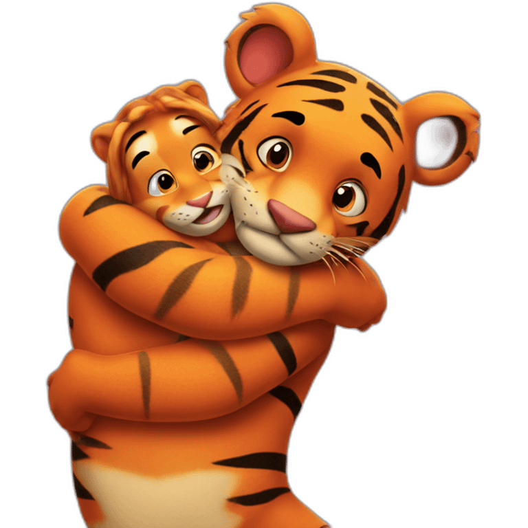 Daulphin hugging a tigger emoji