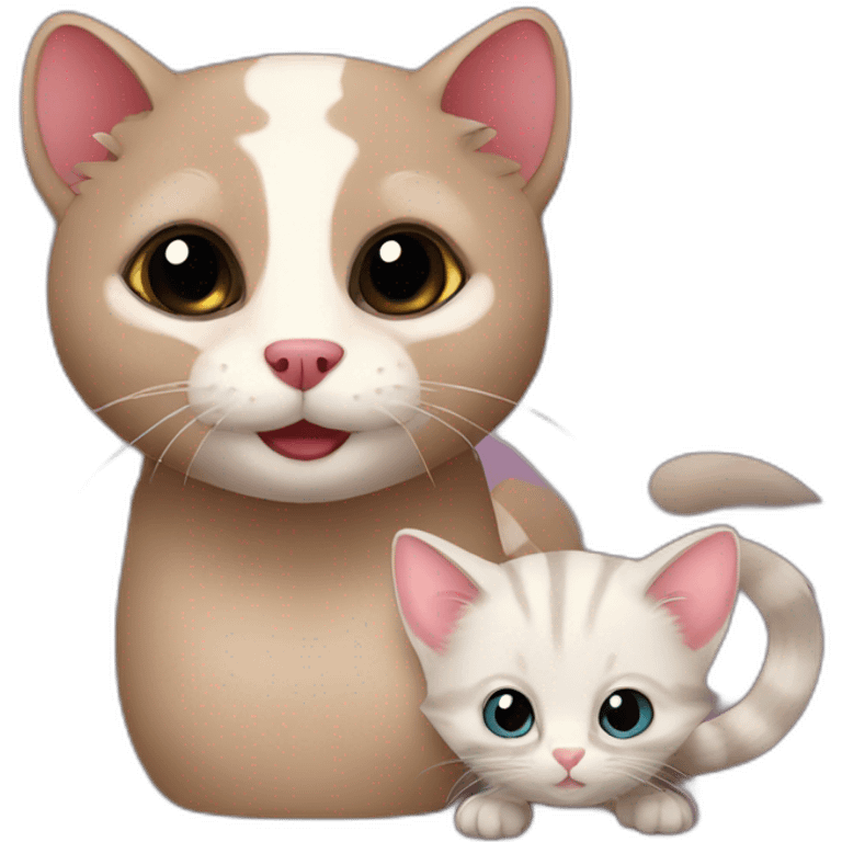 ferret and cat emoji