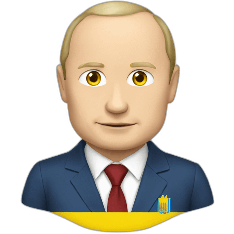 Putin with ukraine flag emoji