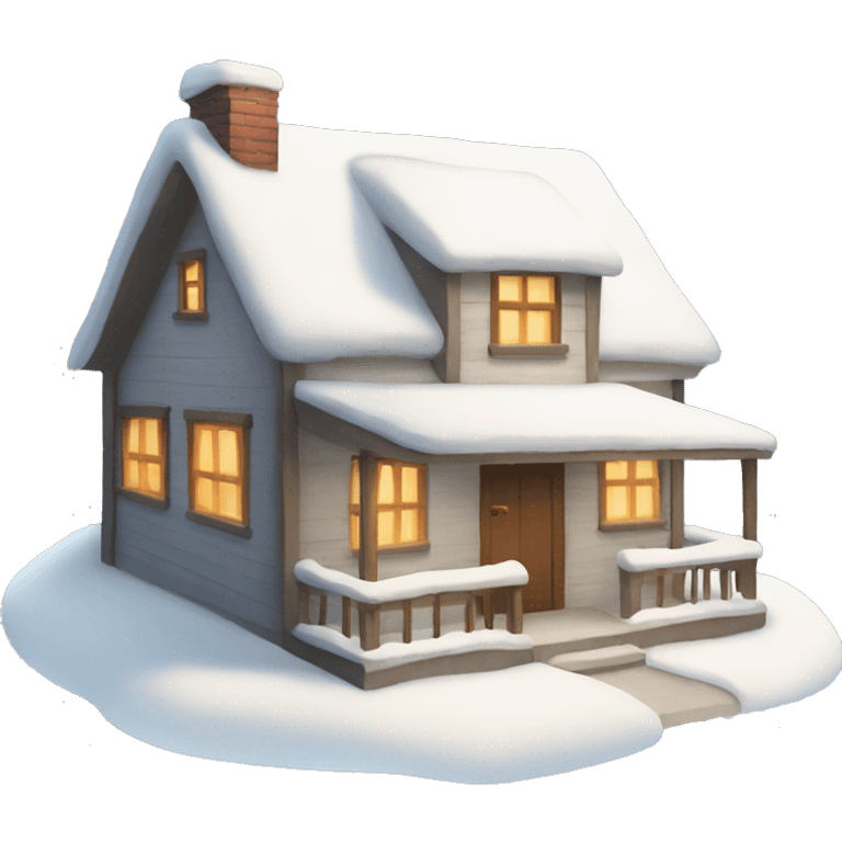 White snowy cottage  emoji