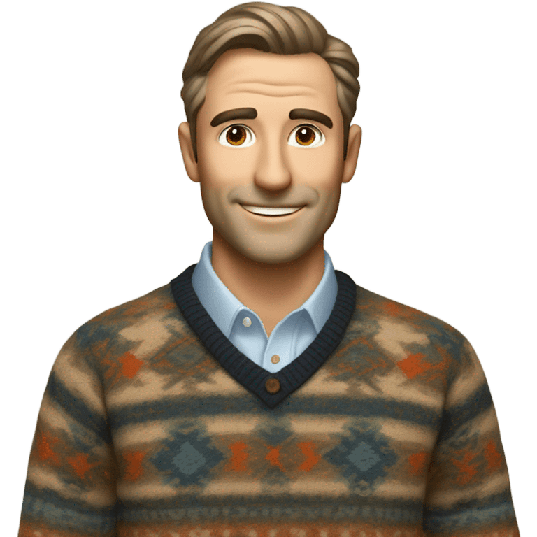 formal portrait of a man wearing a Pendleton westerly sweater emoji