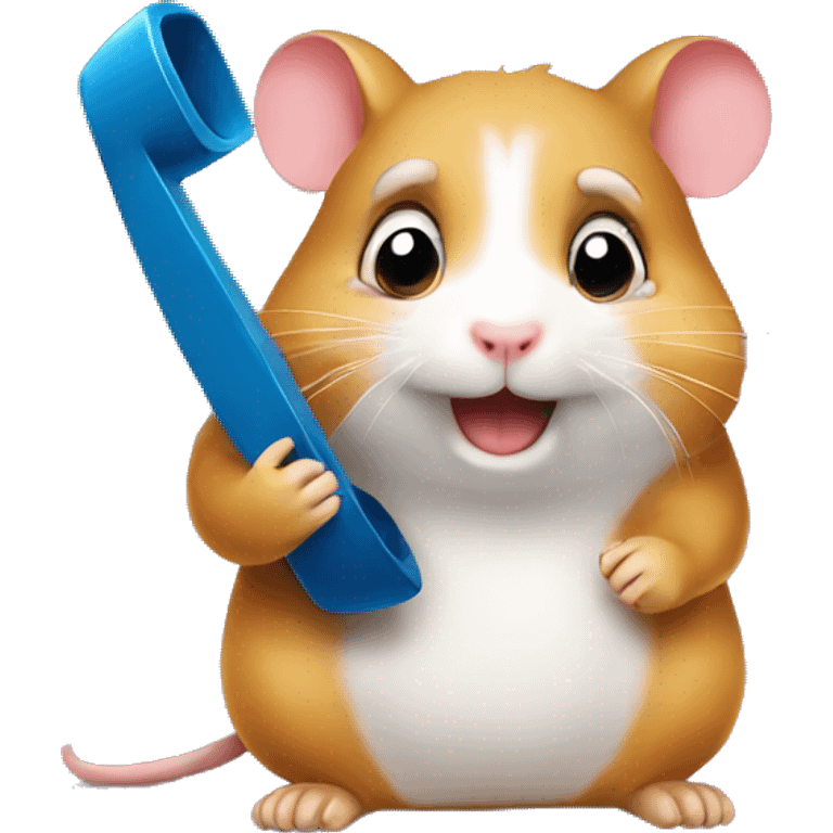 hamster calls on the phone emoji