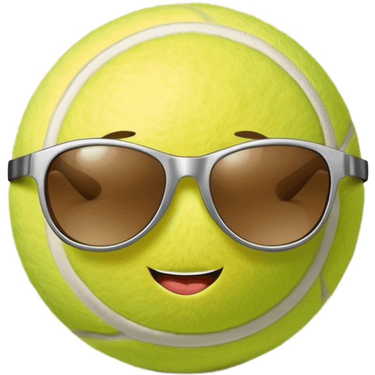 Tennis ball with sunglasses emoji