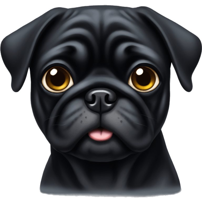 Black pug emoji