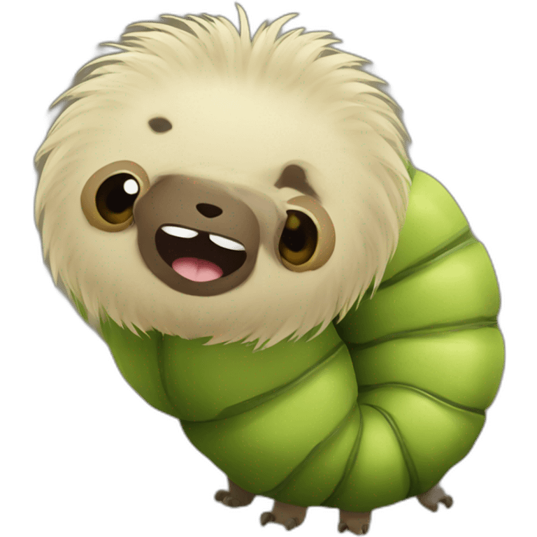 Caterpillar mixed with a sloth emoji