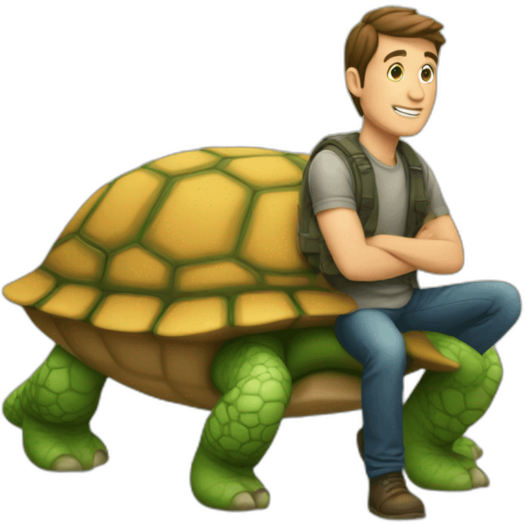 homme sur tortue emoji