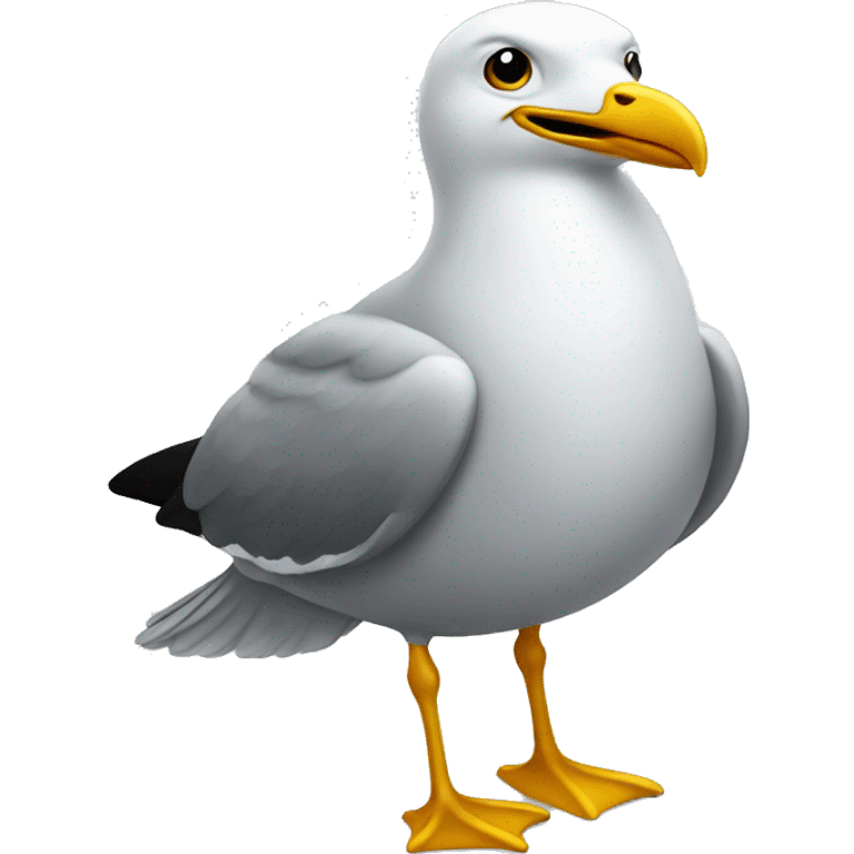 Seagull standing on business emoji