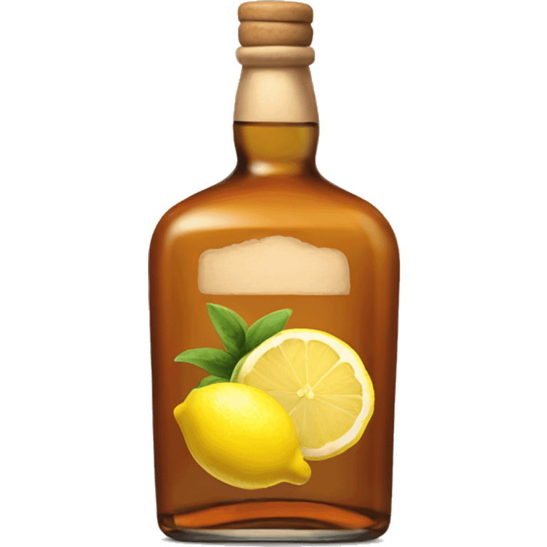 Bourbon, ginger, lemon bottle or label  emoji