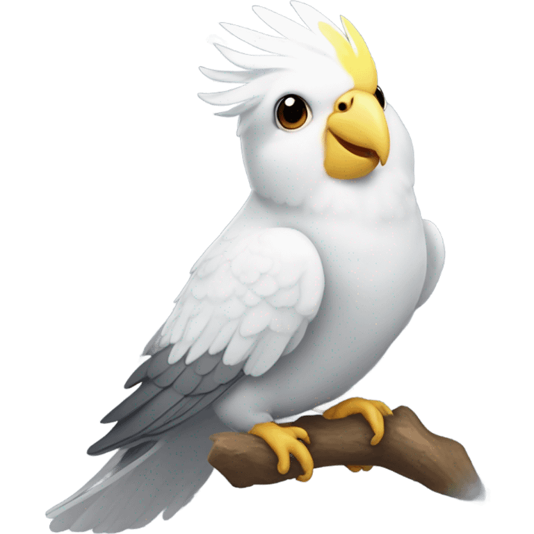 Cockatiel white grey crazy emoji