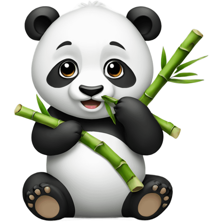 Panda eating bamboo emoji